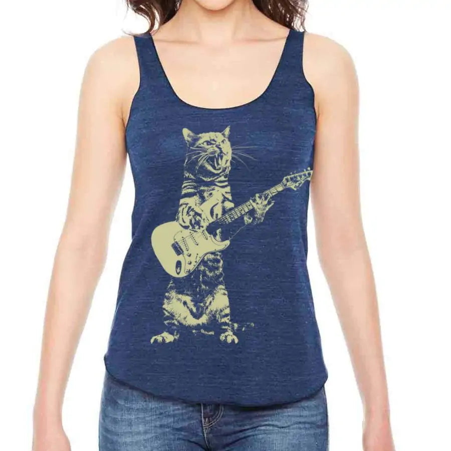Roll & Roll Guitar Cat Tank Top
