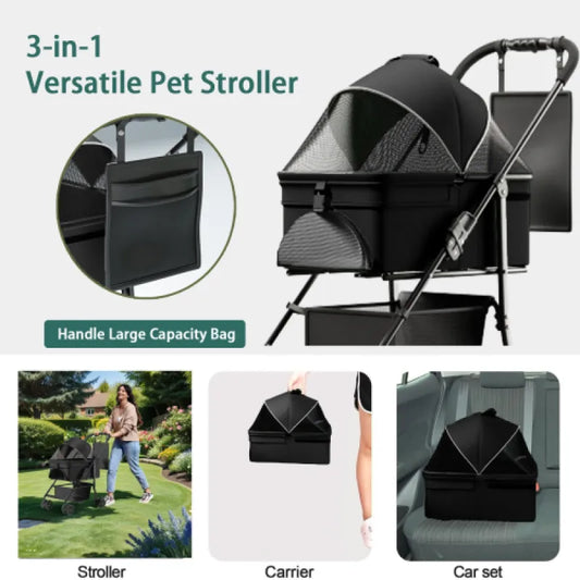 2-in-1 Pet Stroller and Carrier