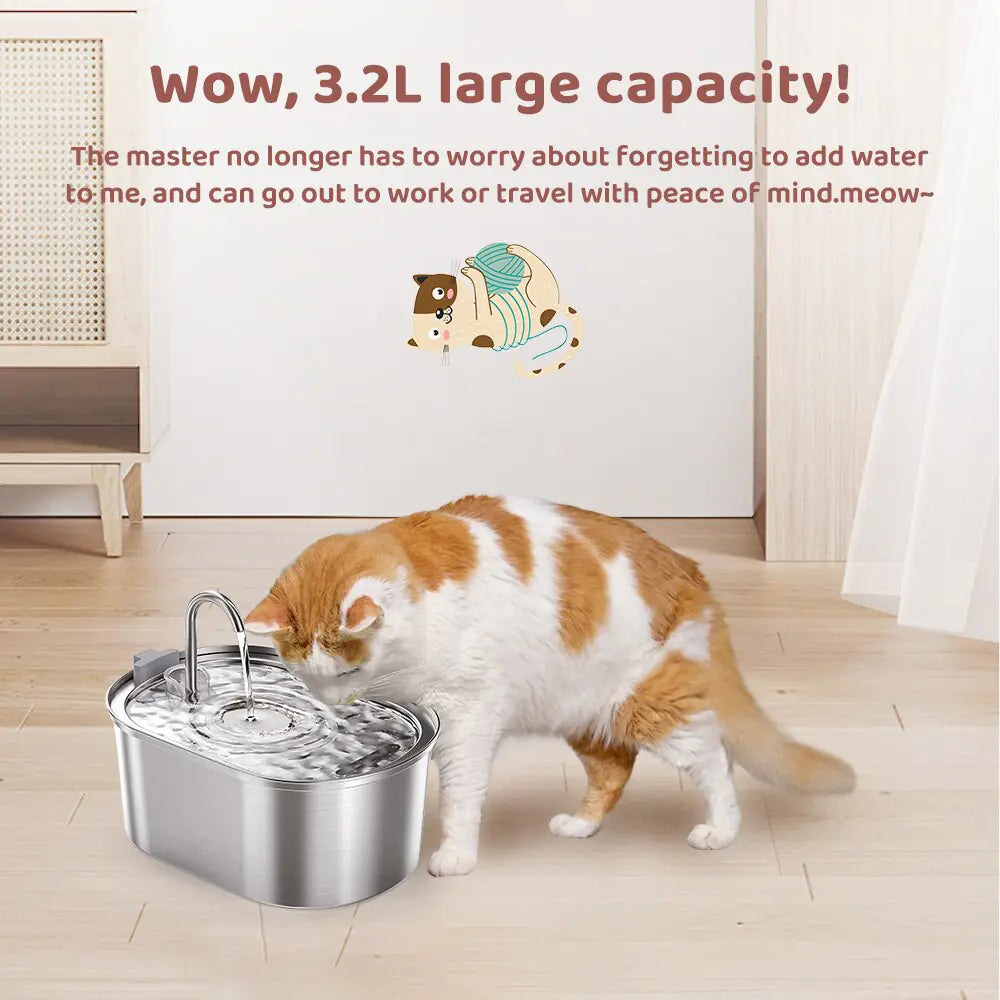 Stainless Steel Water Dispenser for Cats