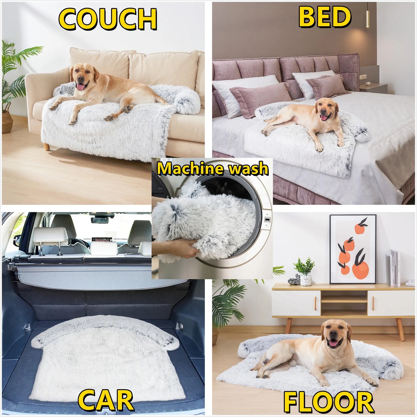 Fluffy Plush Sofa Protector Mat -Multi Sizes Available