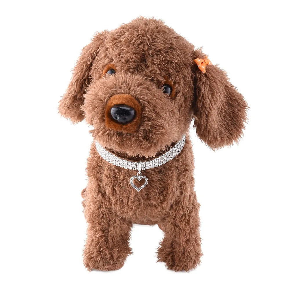 Heart-Shaped Whinestone Dog Collar S/M/L