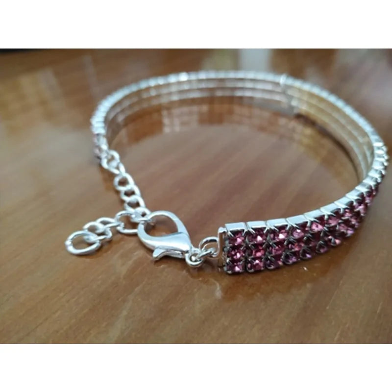 Heart-Shaped Whinestone Dog Collar S/M/L