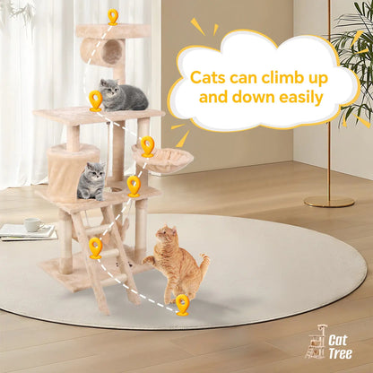 Multi Story Cat Climbing Tree w/Perches and Hammocks