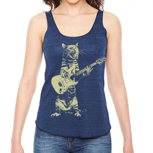 Roll & Roll Guitar Cat Tank Top