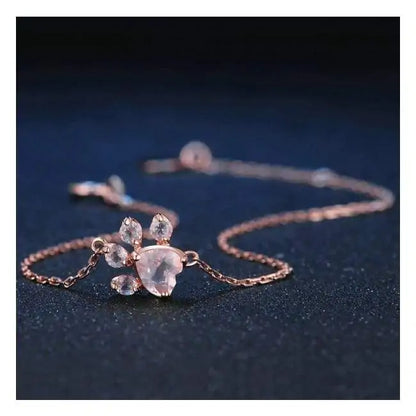 PawFection Paw Print Bracelet - Rose Gold or Silver