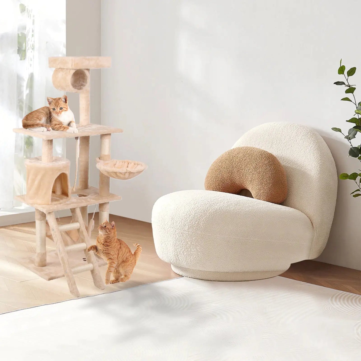 Multi Story Cat Climbing Tree w/Perches and Hammocks