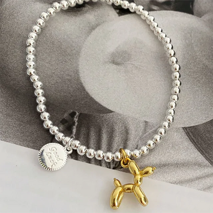 Adorable Dog Stamp Couple Bracelets - Gold/Silver