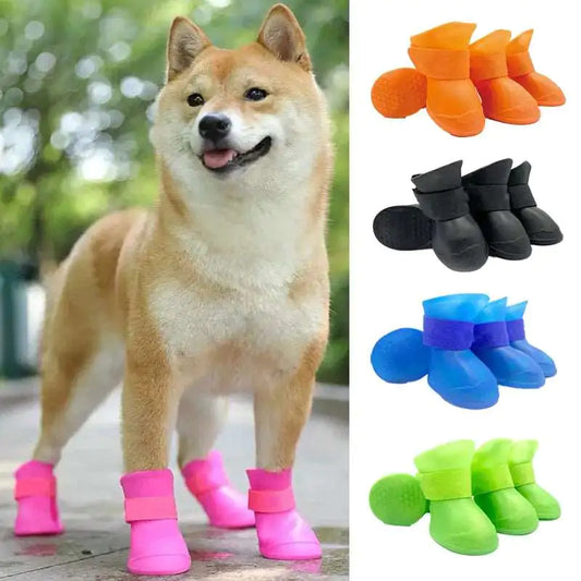 Anti-slip Rubber Boots 4 Pairs/Sizes S - XXL