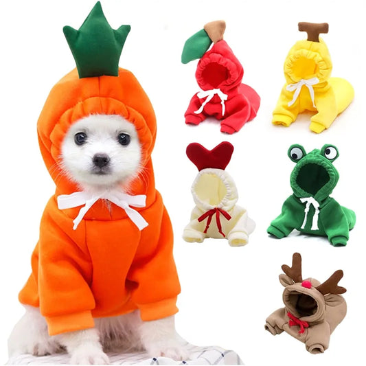 Fruit-Themed Warm Dog Winter Coat Hoodie
