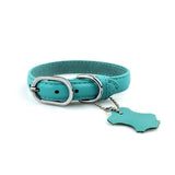 Leather Dog Collar with Hangtag