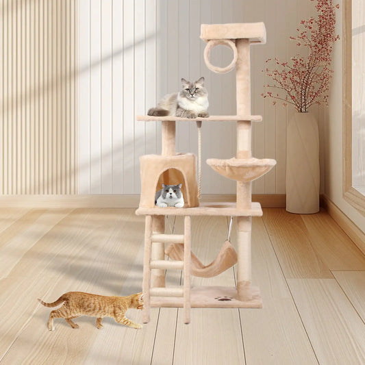 Multi Story Cat Climbing Tree w/Perches and Hammocks