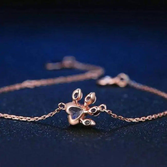 PawFection Paw Print Bracelet - Rose Gold or Silver