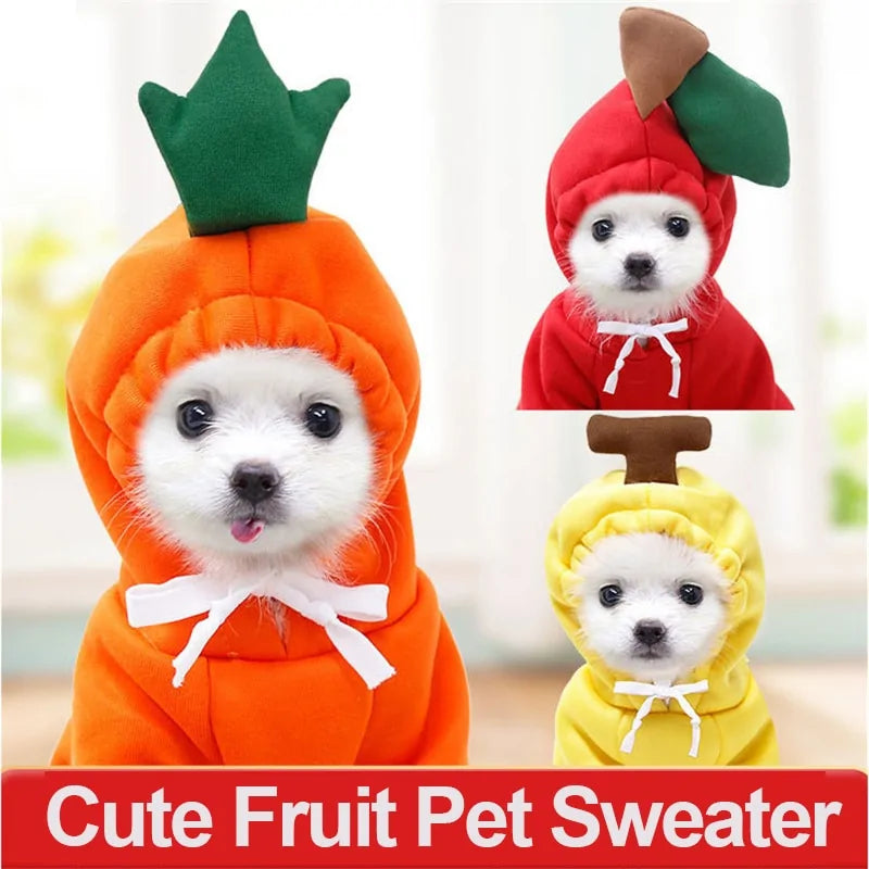 Fruit-Themed Warm Dog Winter Coat Hoodie