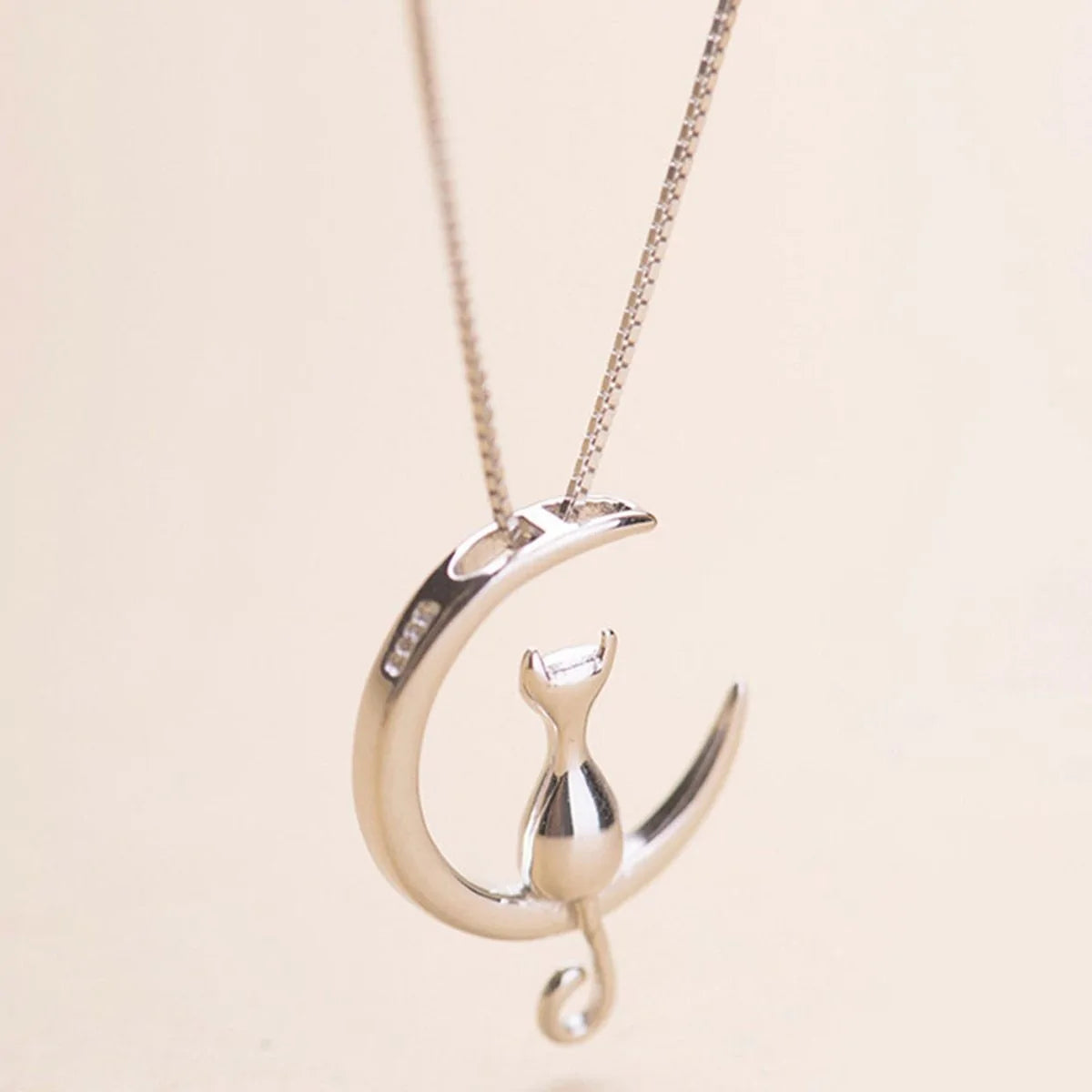 Enchanting Cat Moon Necklace - Silver or Gold