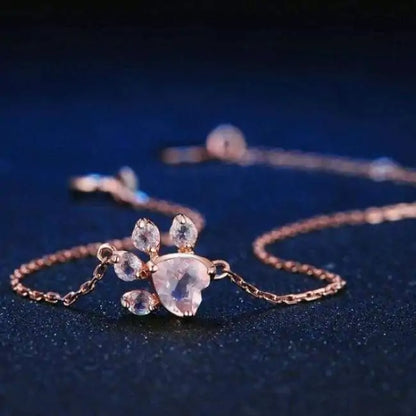 PawFection Paw Print Bracelet - Rose Gold or Silver