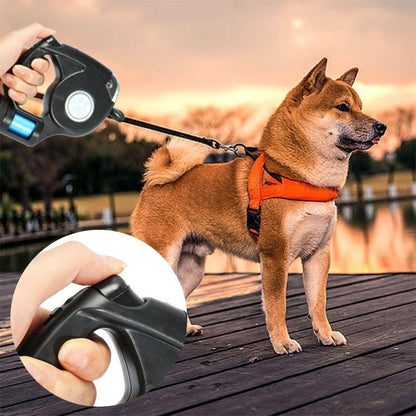 Retractable Dog Leash with LED Flashlight