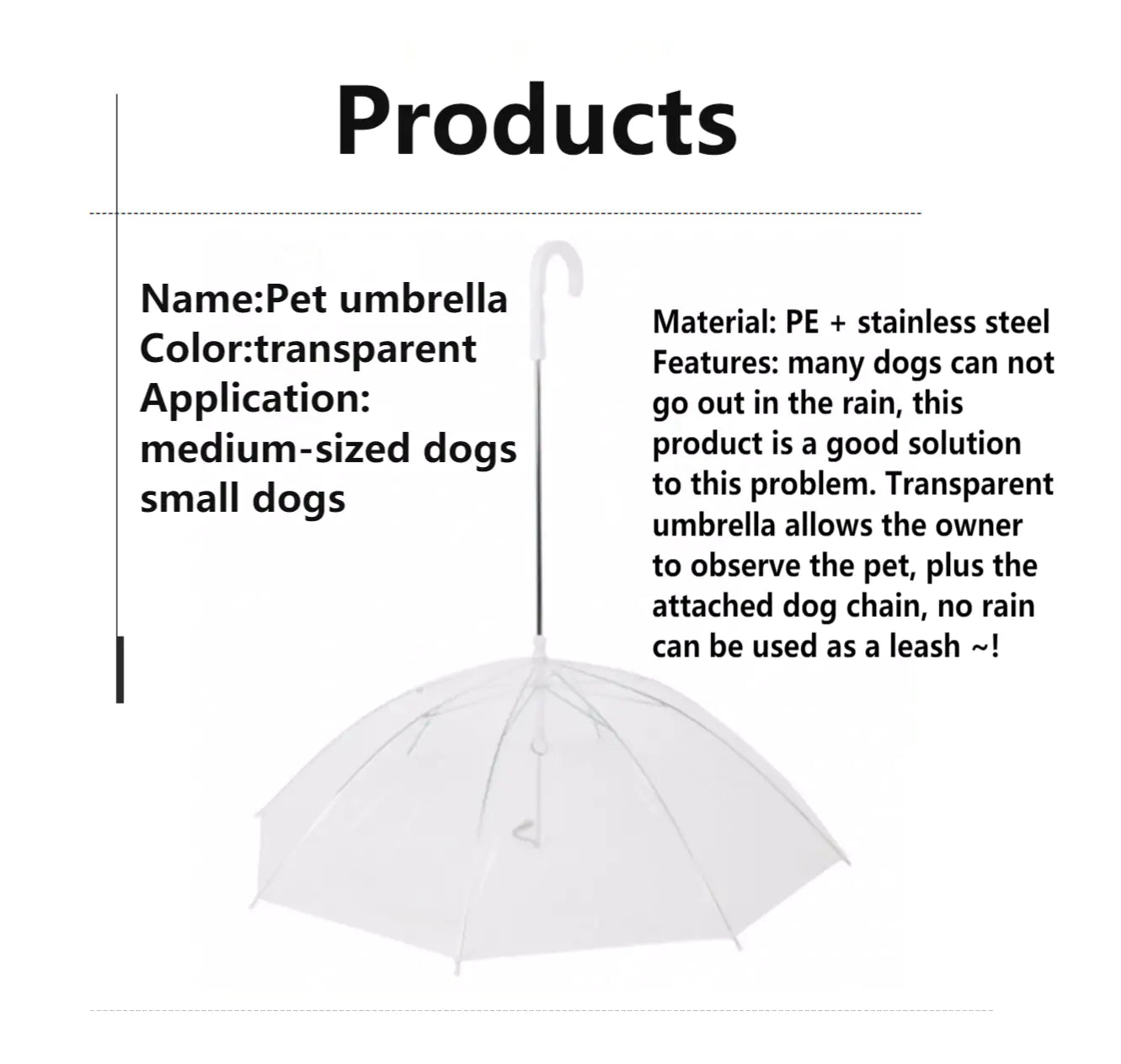 Rainy Days Pet Umbrella Leash