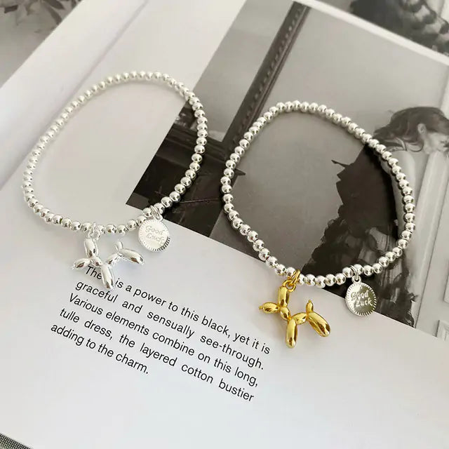 Adorable Dog Stamp Couple Bracelets - Gold/Silver