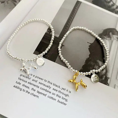 Adorable Dog Stamp Couple Bracelets - Gold/Silver