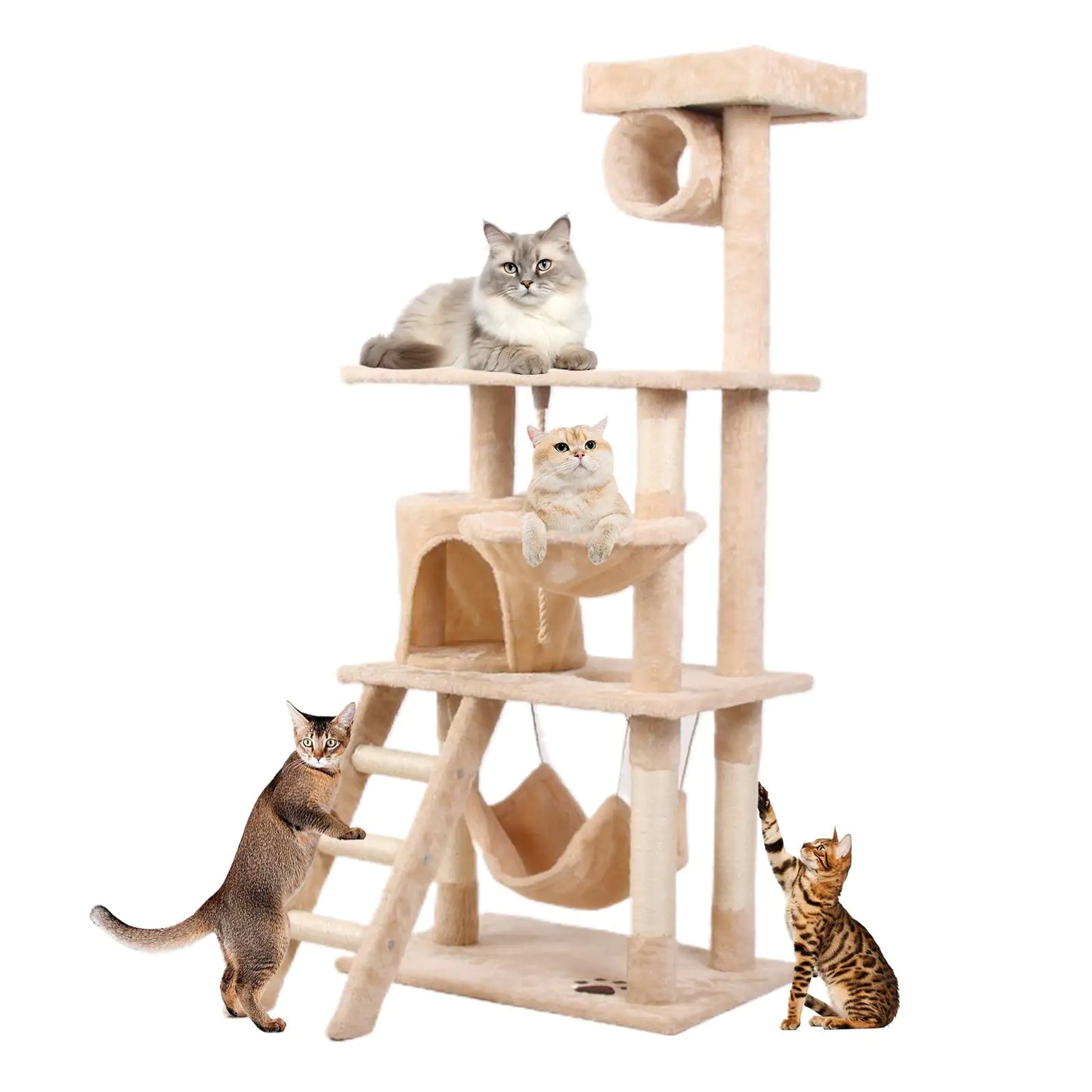 Multi Story Cat Climbing Tree w/Perches and Hammocks