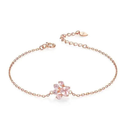 PawFection Paw Print Bracelet - Rose Gold or Silver